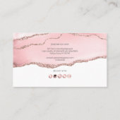 PixDezines Pink Muave Water Color Agate 名刺 (裏面)