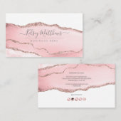 PixDezines Pink Muave Water Color Agate 名刺 (正面/裏面)