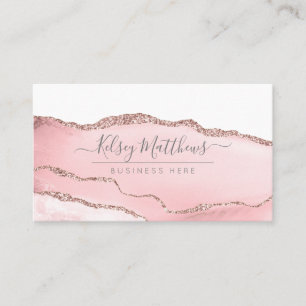 PixDezines Pink Muave Water Color Agate 名刺