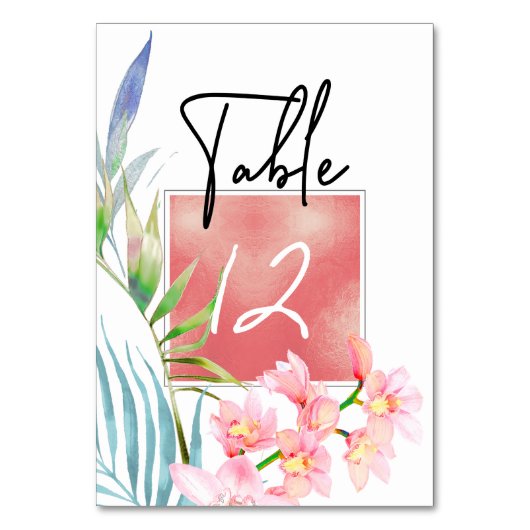 PixDezines Pink Orchid Table Nos. テーブルナンバー (裏面)