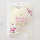 PixDezines Pink Tallit/バルミツワー 招待状 (裏面)