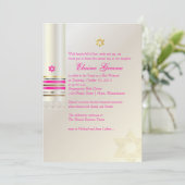 PixDezines Pink Tallit/バルミツワー 招待状 (スタンド正面)