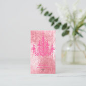 PixDezines Pink+White Chandelier/フェイクfoil 名刺 (スタンド正面)