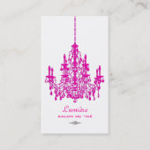 PixDezines Pink+White Chandelier/DIY背景 名刺 (正面)