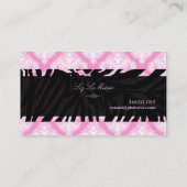 PixDezines Pink+White Olivia Damask/diy背景 名刺 (裏面)