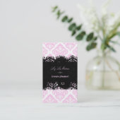 PixDezines Pink+White Olivia Damask/diy背景 名刺 (スタンド正面)