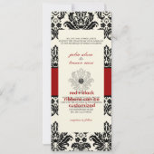 PixDezines Pique、Damask/黒+白外 招待状 (裏面)