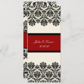 PixDezines Pique、Damask/黒+白外 招待状 (正面/裏面)