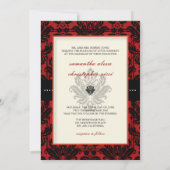 PixDezines Pique、Damask/黒+赤ビロード 招待状 (裏面)