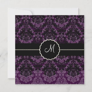 PixDezines Pique、Damask/Black+Violet Velvet 招待状