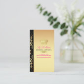 PixDezines Pique Damask + Marie Antoinetteラベル 名刺 (スタンド正面)