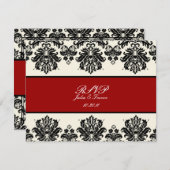 PixDezines Pique、Damask RSVPには5x7招待状が必要 出欠カード (正面/裏面)