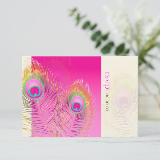 PixDezines Pizzaz Peacock Fethere 出欠カード (スタンド正面)