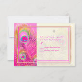 PixDezines Pizzaz Peacock Fethere 出欠カード (裏面)