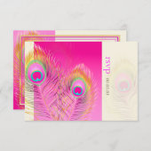 PixDezines Pizzaz Peacock Fethere 出欠カード (正面/裏面)