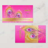 PixDezines Pizzazz Peacock Fether for長寿 名刺 (正面/裏面)