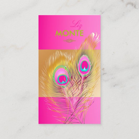PixDezines Pizzazz Peacock Fether for長寿 名刺 (裏面)