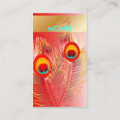 PixDezines Pizzazz Peacock Fether for長寿 名刺 (裏面)