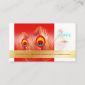 PixDezines Pizzazz Peacock Fether for長寿 名刺 (正面)