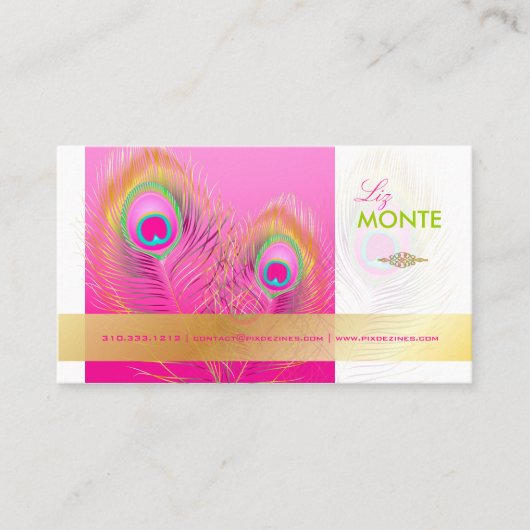 PixDezines Pizzazz Peacock Fether for長寿 名刺 (正面)