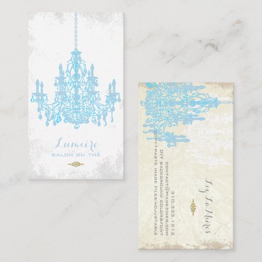 PixDezines placid blue chandelier/DIYカラー 名刺 (正面/裏面)