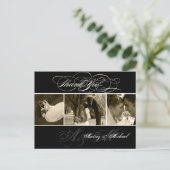 PixDezines Plainの結婚写真ありがとう ポストカード (スタンド正面)