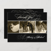 PixDezines Plainの結婚写真ありがとう ポストカード (正面/裏面)