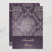 PixDezines PLUM /アイボリークリームレース招待状 招待状 (正面/裏面)