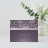 PixDezines plum+silver rsvp、dolcedamask 出欠カード (スタンド正面)