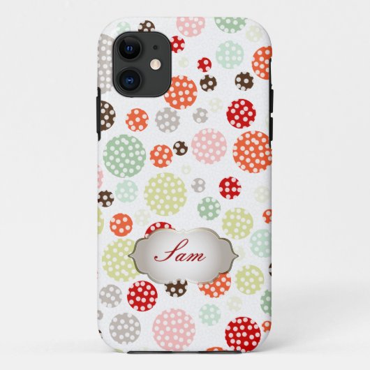 PixDezines polka dots/DIYバックグラウンド Case-Mate iPhoneケース (裏面)