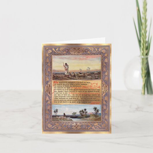 PixDezines Psalm 23, A Song of David，ヘブライ語 カード (正面)