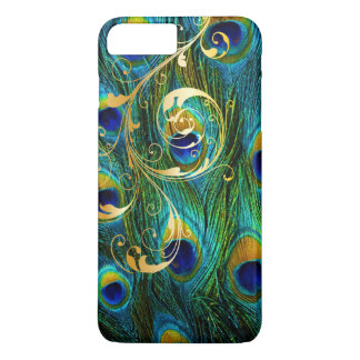 PixDezines Psychedelic Peacock+filigree swirls iPhone 8 Plus/7 Plusケース
