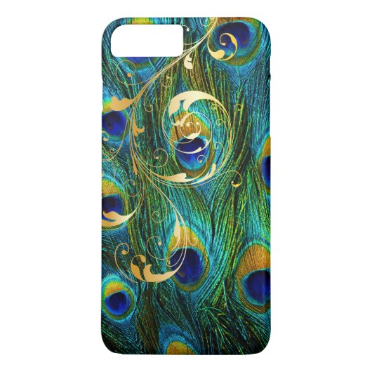 PixDezines Psychedelic Peacock+filigree swirls Case-Mate iPhoneケース (裏面)