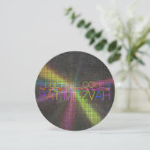 PixDezines psychedelic stars/neon/bat mitzvah 招待状 (スタンド正面)