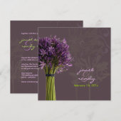 PixDezines Purple Agapanthus/DIY背景色 招待状 (正面/裏面)