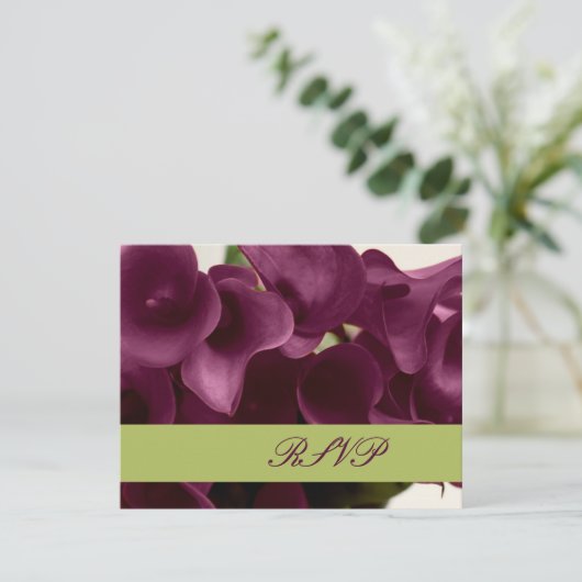 PixDezines purple calla lilies/diy 出欠カード (スタンド正面)