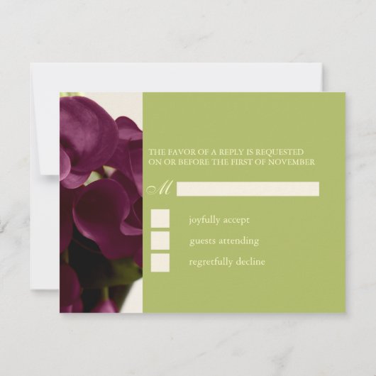 PixDezines purple calla lilies/diy 出欠カード (裏面)