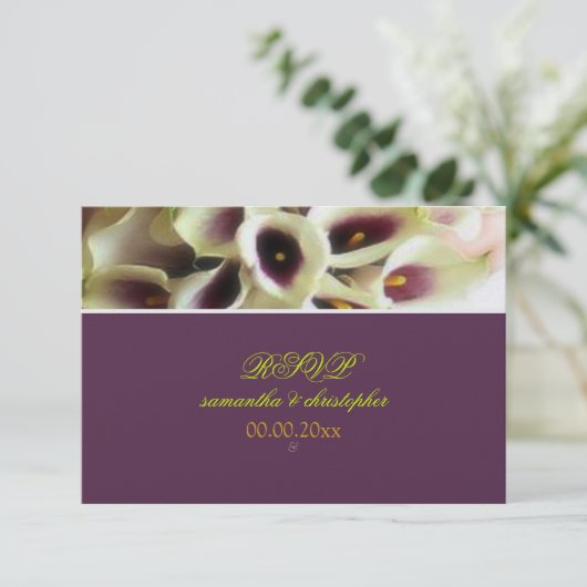 PixDezines purple calla lilies/diy 出欠カード (スタンド正面)