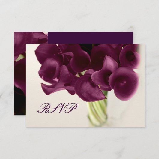 PixDezines purple calla lilies/diy 出欠カード (正面/裏面)