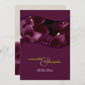 PixDezines purple calla lilies/diy 招待状 (正面/裏面)