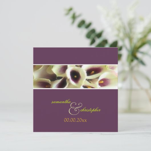 PixDezines purple calla lilies/diy color 招待状 (スタンド正面)