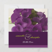 PixDezines PURPLE CALLA LILY BOUQUET 招待状 (正面)