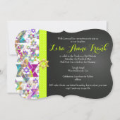 PixDezines purple/DIY color/Zebra/バルミツワー 招待状 (裏面)