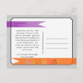 PixDezines purple+orange日付を保存 案内ポストカード (裏面)