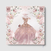 PixDezines Quinceanera Dusty Rose Gold Gown ゲストブック (裏面)