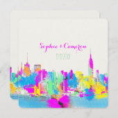 PixDezines rainbow/NYC/DIY背景色 招待状 (正面/裏面)