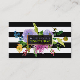 PixDezines ranunculus/weatercolor/フローラ/ストライプ 名刺