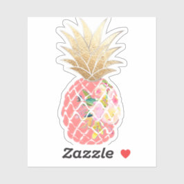 PixDezines Raspberry Aloha Pineapple、フェイク金ゴールド シール