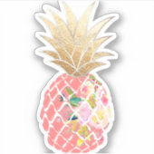 PixDezines Raspberry Aloha Pineapple、フェイク金ゴールド シール (正面)