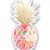 PixDezines Raspberry Aloha Pineapple、フェイク金ゴールド シール (正面)